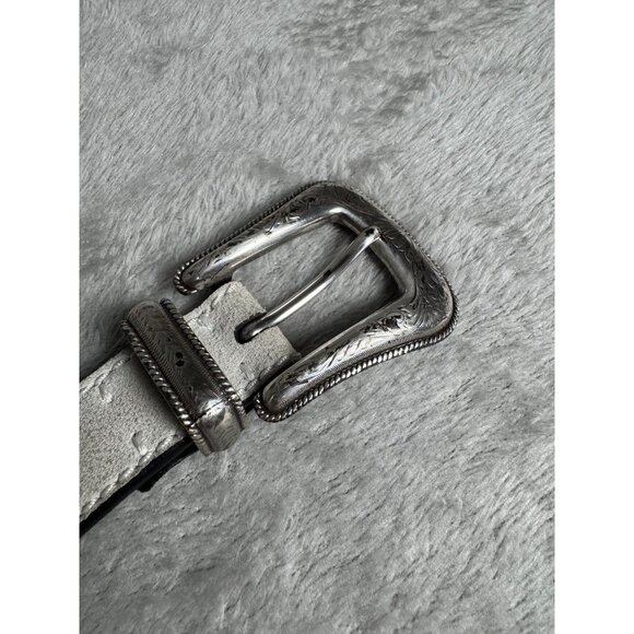 Kate Cate XXS Regina Belt White In Nappa Calfskin w/ Silver Star Conchos & Adjus main image 12